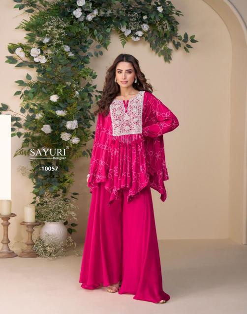 Sayuri designer classic poncho style with plazzo salwar kameez surat wholesale