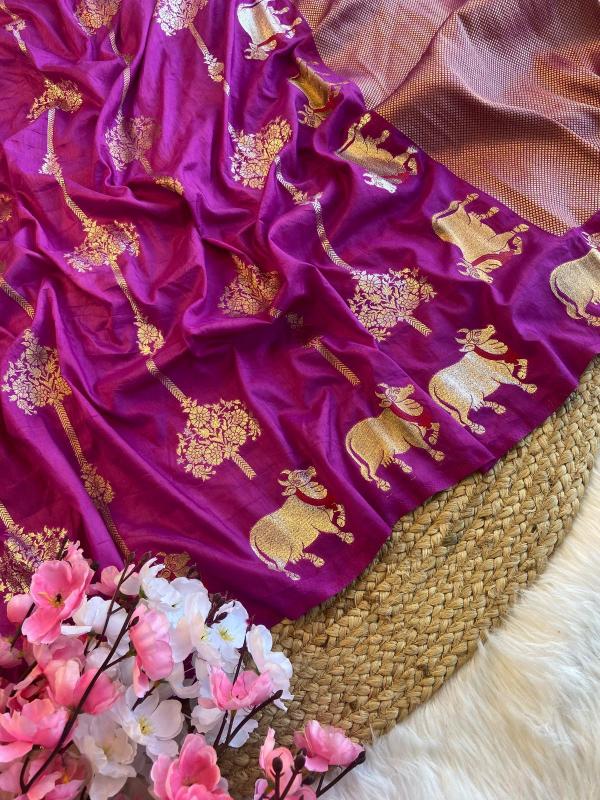 Akshara banarasi soft hand-dyed saree supplier