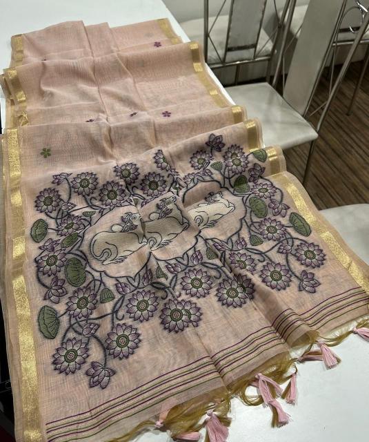 Akshara pichwai soft muga cotton online saree wholesaler