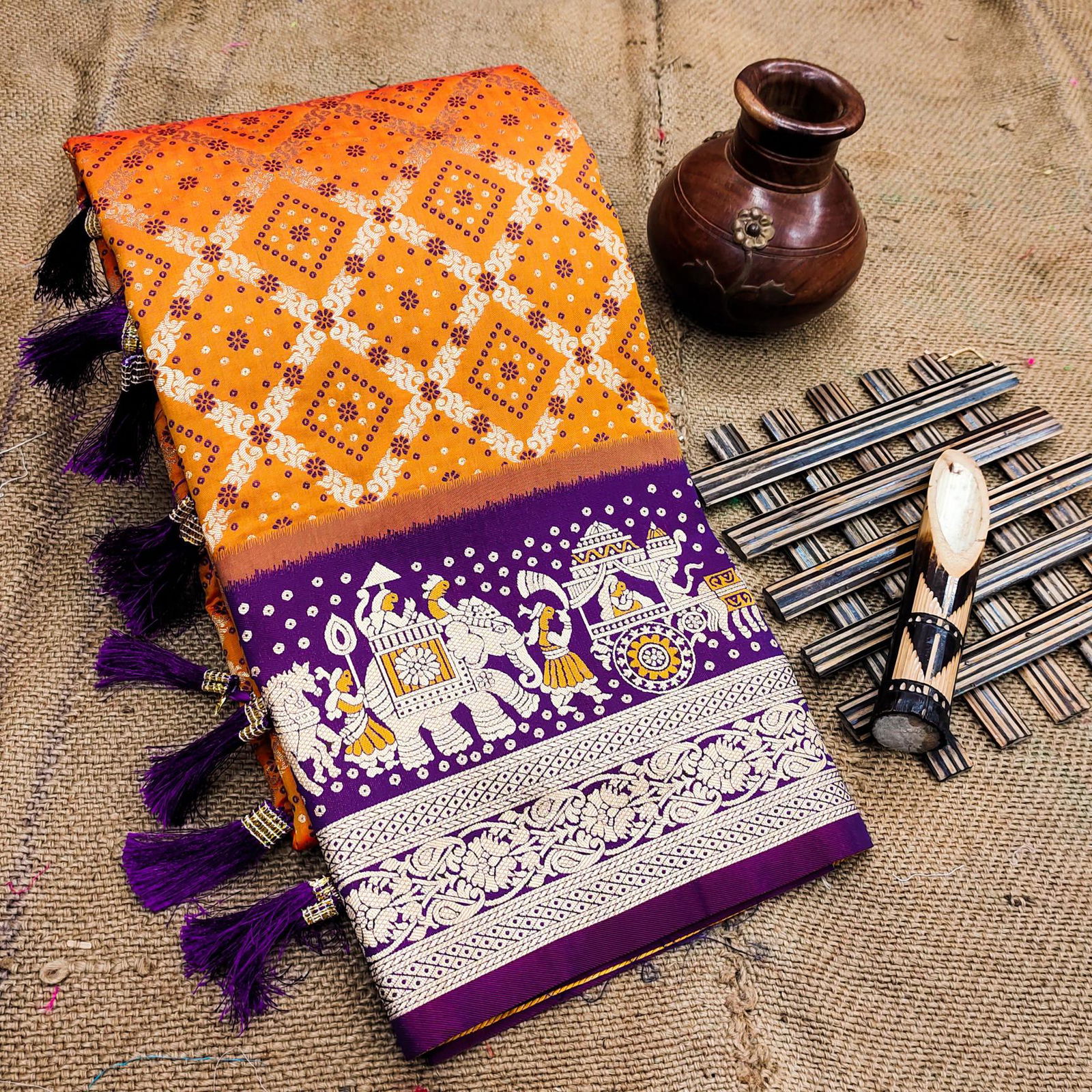 Anupama patola bandhani soft silk variety sarees surat
