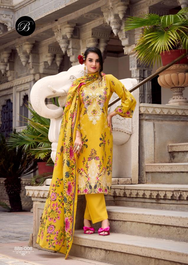 Belliza naira vol 115 digital printed jute dress material wholesale