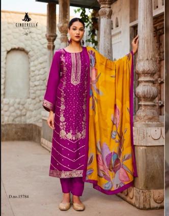 Cinderella shehnai silk batik dress material wholesale