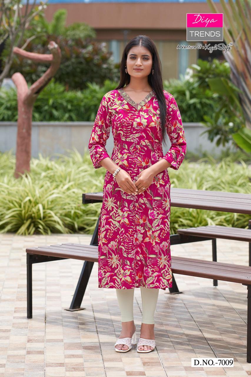 Diya gardencity vol-7 rayon printed kurti female clothing wholesale
