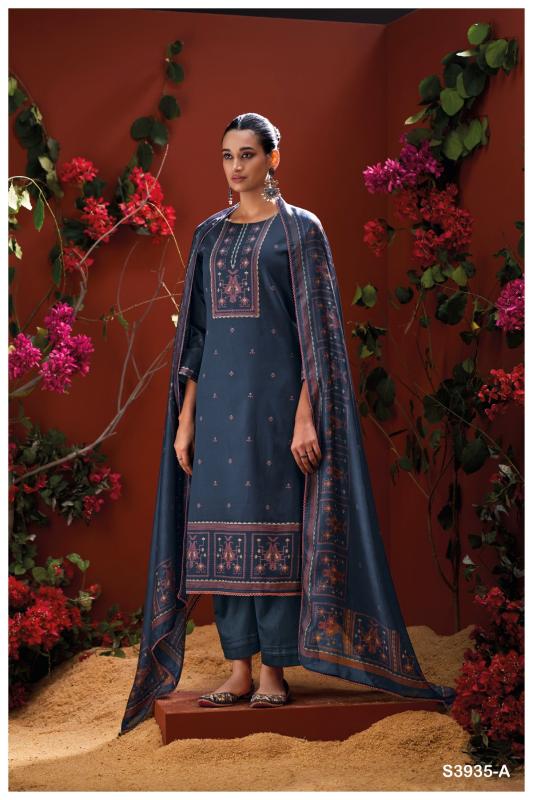 Ganga naadia 3935 cotton dress materials wholesale