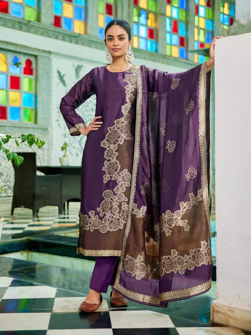 Ibiza fashion nista silk double ikkat dress materials wholesale