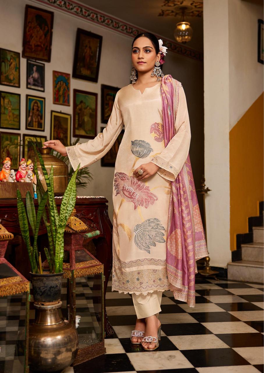 Ibiza jasmine muslin jacquard aarvi dress material wholesale