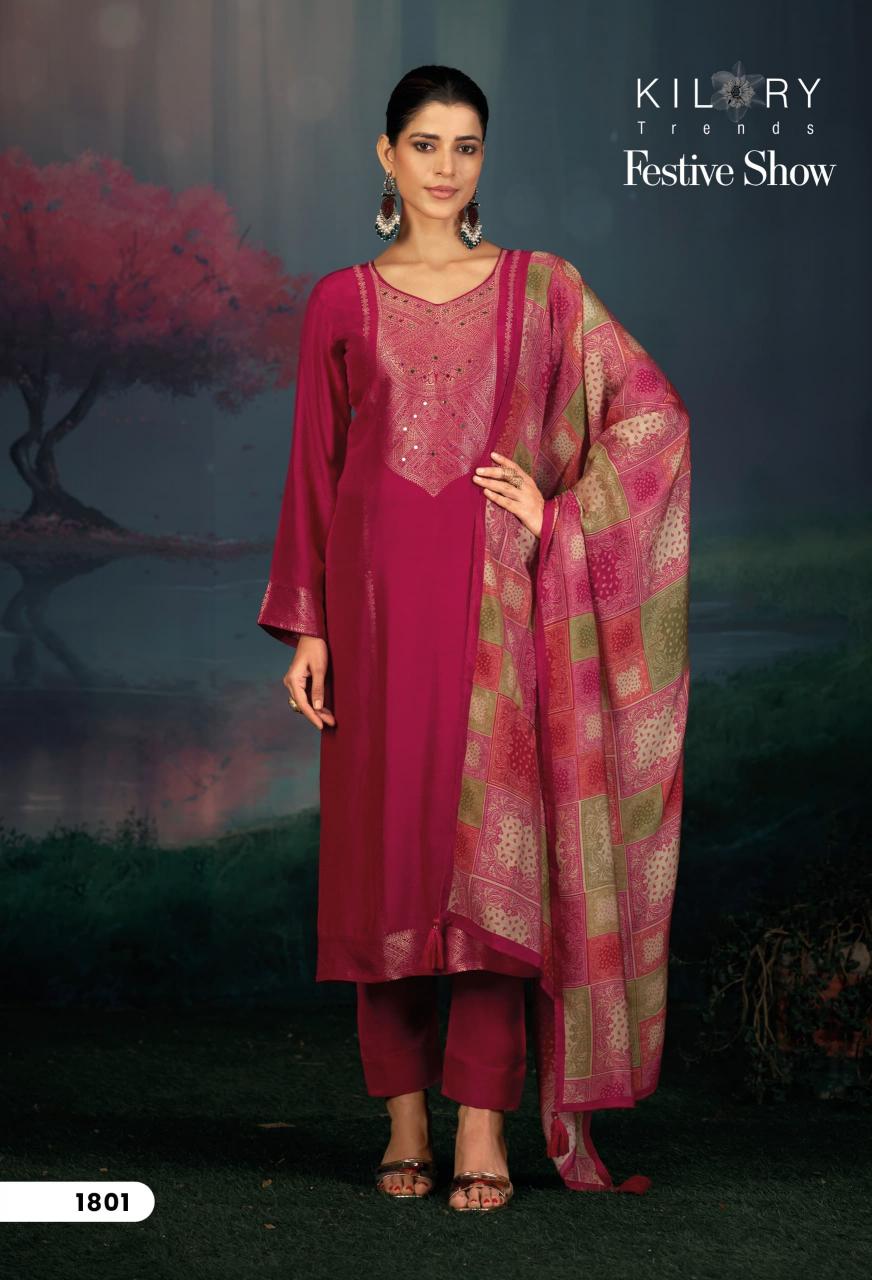 Kilory trends festive show silk buy dress material wholesale online