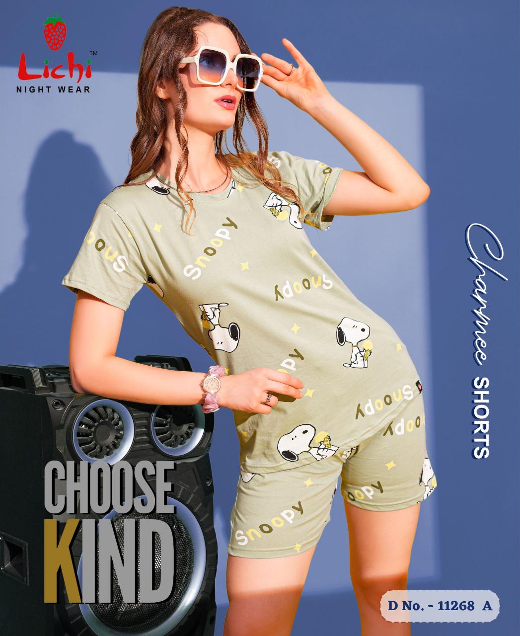 Lichi night suit with capri wholesale womens apparel