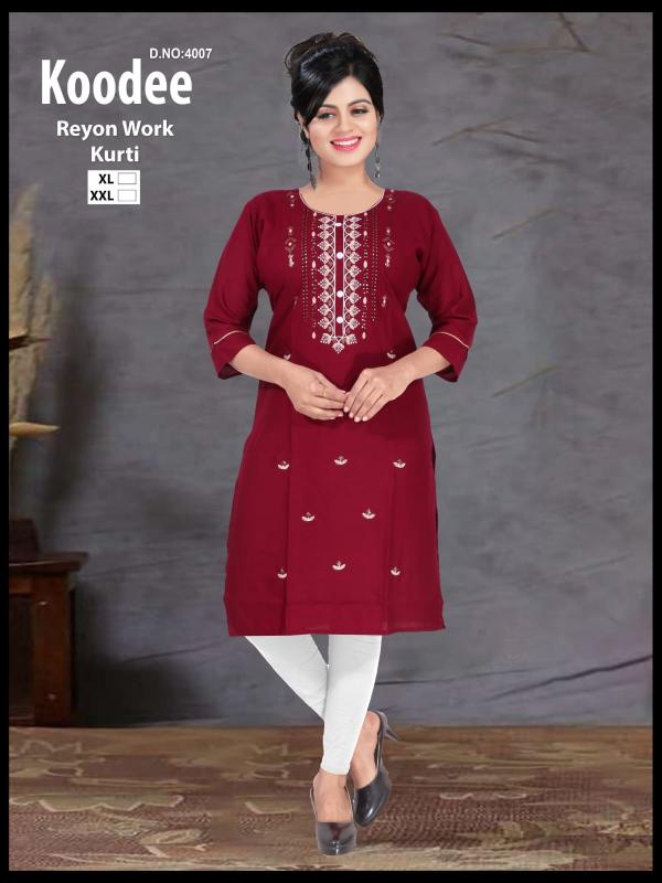 Mairaa koodee riyon kurti wholesale clothing business