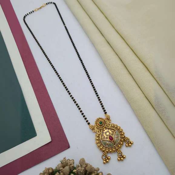 Mangalsutra with Single Chain MSS018 Imitation jewelry suppliers in Surat