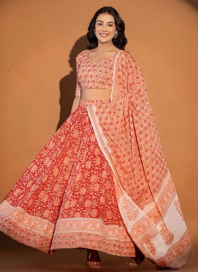 Multi Color Cotton Printed Work Ocassional Wear 740 Party wear Lehengha choli wholesale