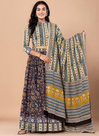 Multi Color Cotton Printed Work Ocassional Wear 947 Lehenga choli manufacturer