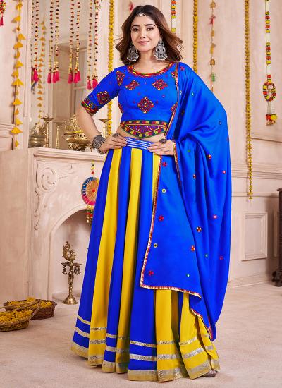 Multi Color Viscose Cotton Mirror Work Navratri Wear 960 Designer lehenga choli wholesale market