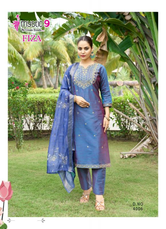 Mystic9 fiza vol 4 banglore silk 3 pcs kurti ladies dress wholesale market in india
