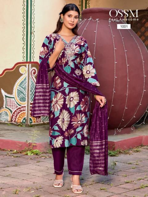 Ossm muskan vol 9 v neck design 3 pcs kurti high-quality boutique wholesale clothing