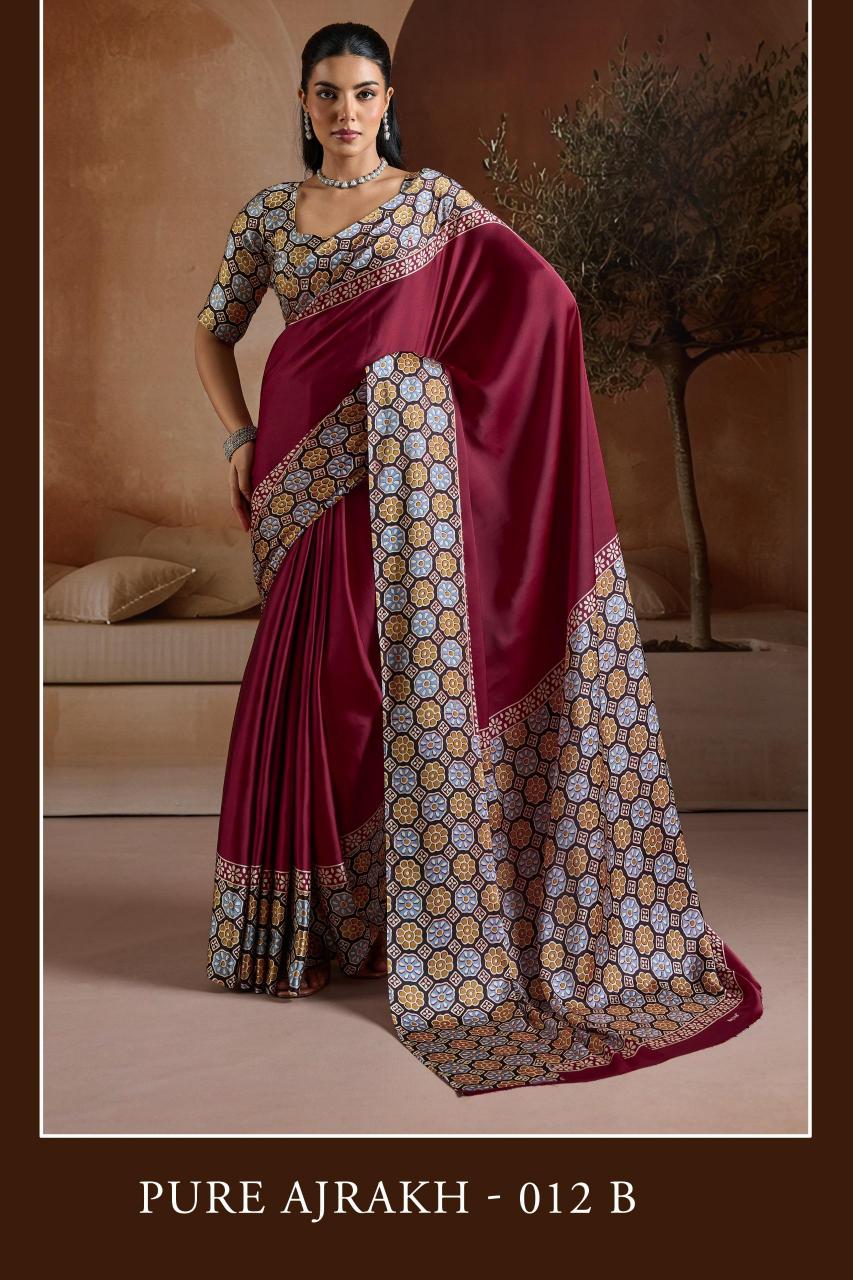 Rajtex pure ajrakh 012 print bombay market surat saree price