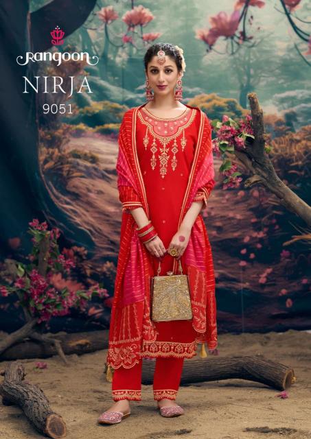 Rangoon nirja silk 3 pcs kurti wholesale clothing brands suppliers