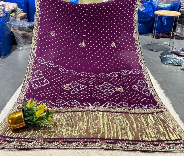 Shorya bandhani gota pati sarees suppliers in india