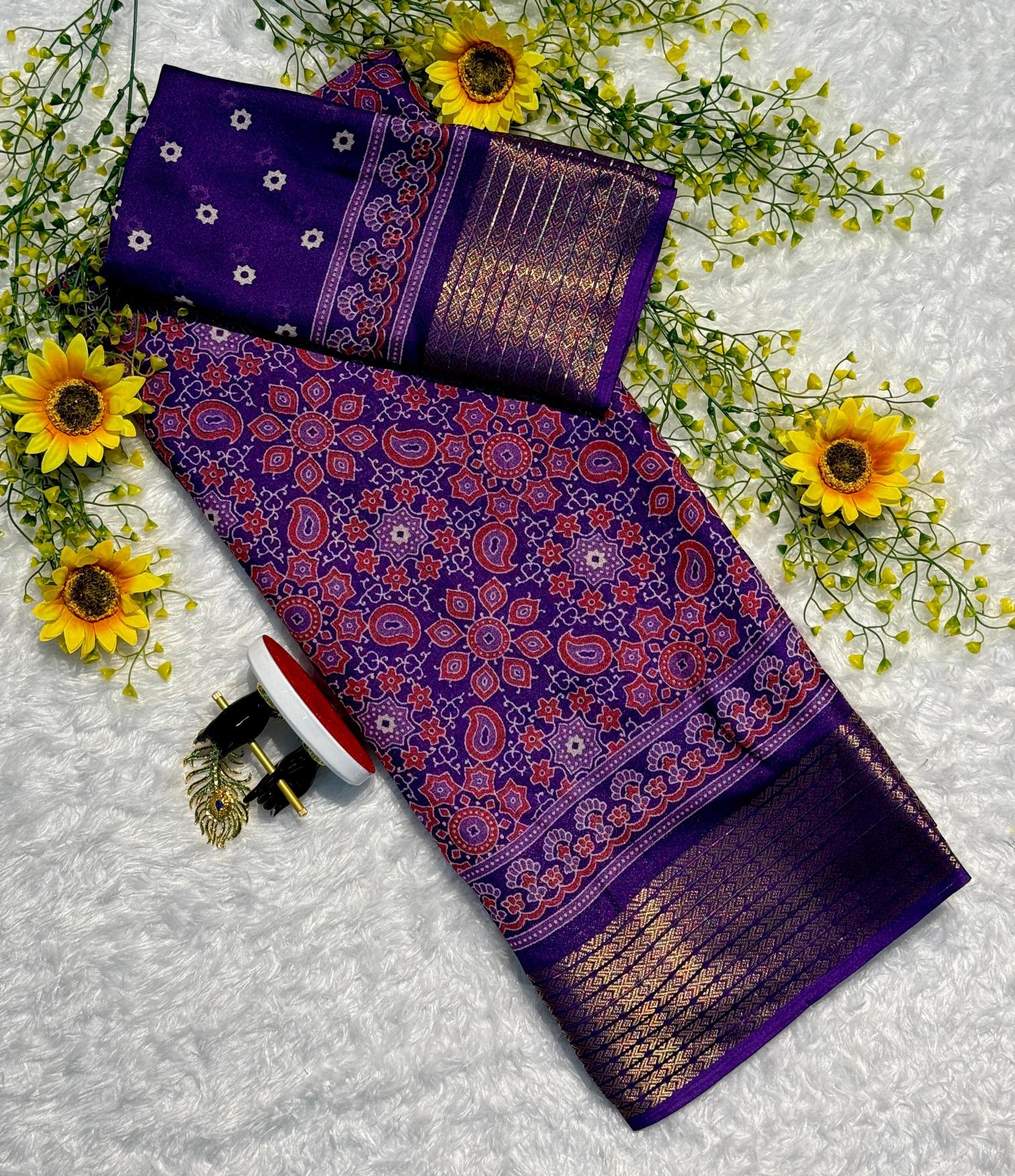 Shorya bandhani rainbows border saree manufacturer in surat