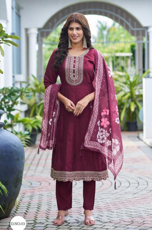 Shorya rarelily kara lizza vol 1 anarkali style 3 pcs kurti clothes at wholesale