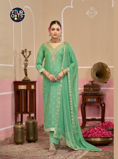 Four dots millie jinaam dress material wholesale