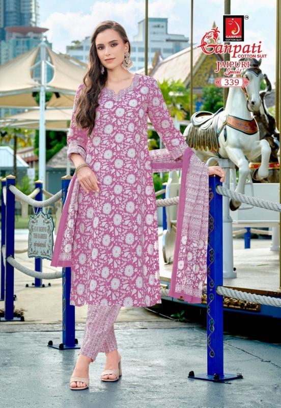 Ganpati jaipuri special vol-16 cotton embroidery dress material wholesale