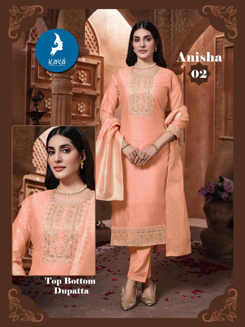 Kaya anisha straight cut 3 pcs gujarat kurti