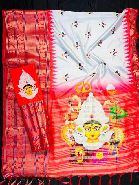 Malhar durga pooja soft silk narayan peth saree bazaar surat