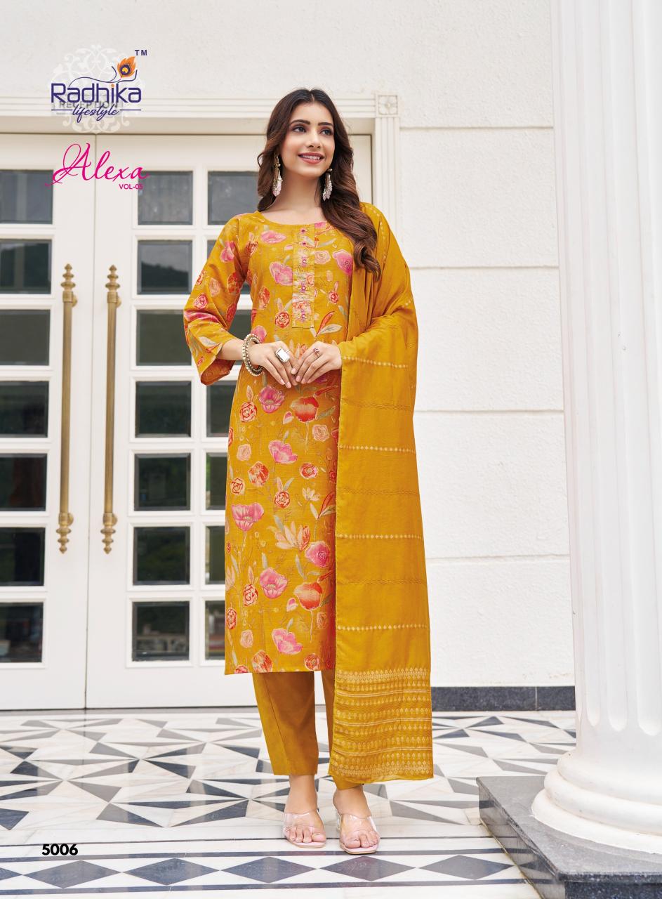 Radhika lifestyle alexa vol 5 kurti 3 pcs wholesale price