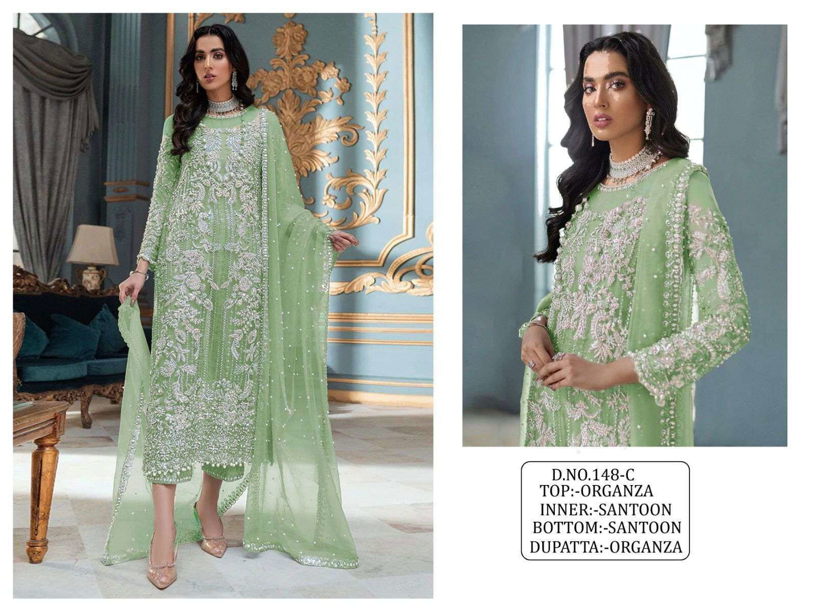 KF PRESENTS 148 COLOR EMBROIDERY DESIGNER PAKISTANI SALEAR KAMEEZ WHOLESALE IN SURAT