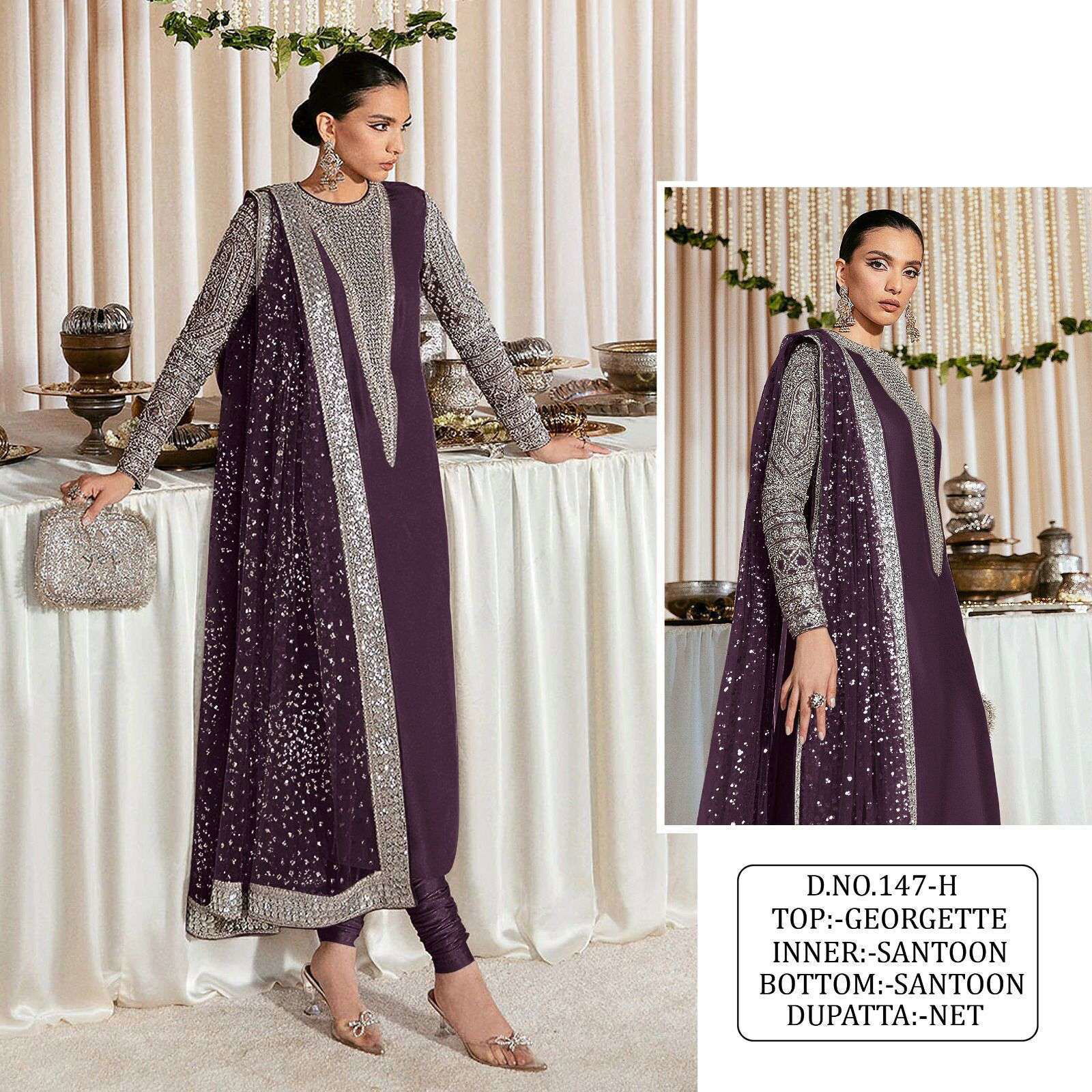KF - 147 Fox Georgette With Multi Pakistani Suits wholesale online market