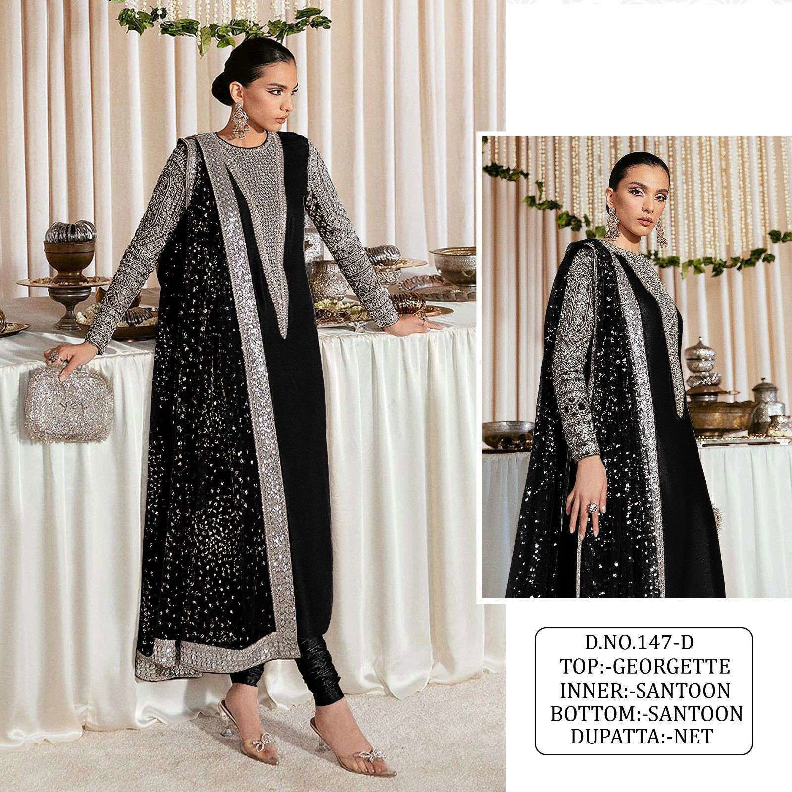 KF - 147 Fox Georgette With Multi Pakistani Suits wholesale online market