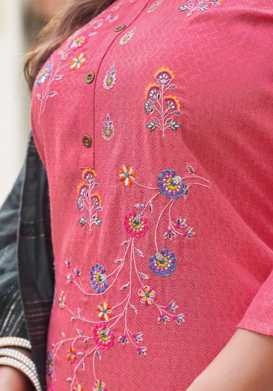 pink mirror roseberry boutique kurti collection wholesale kurti pent duppta 