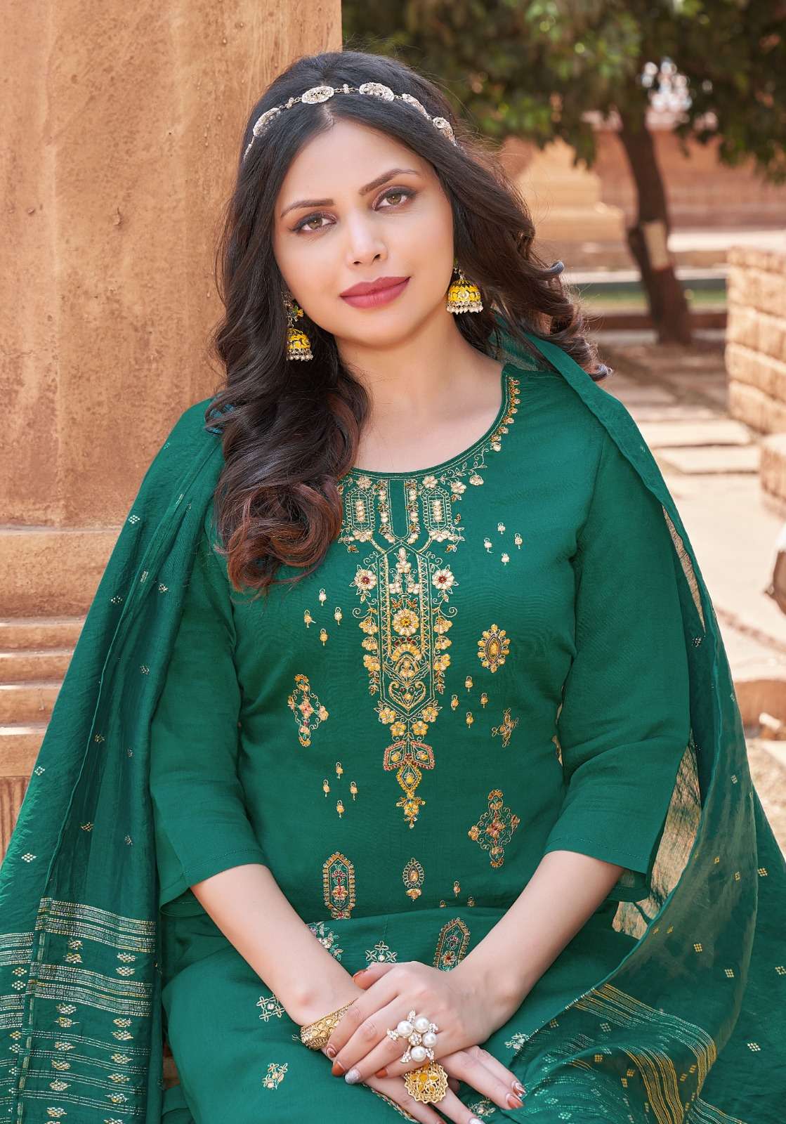 pink mirror tiara designer boutique kurti pent duppta wholesale price
