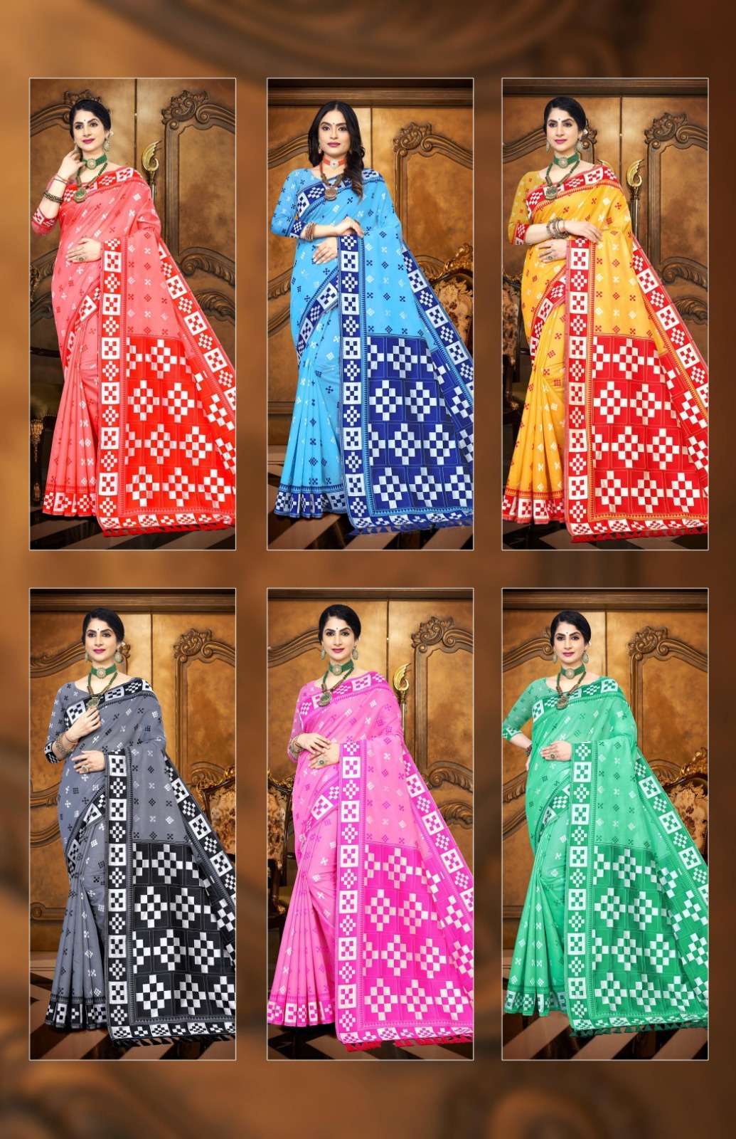 vastra bunai COTTON LUDO (COLORS) VOL 2 Saree Wholesale Saree Manufacturers