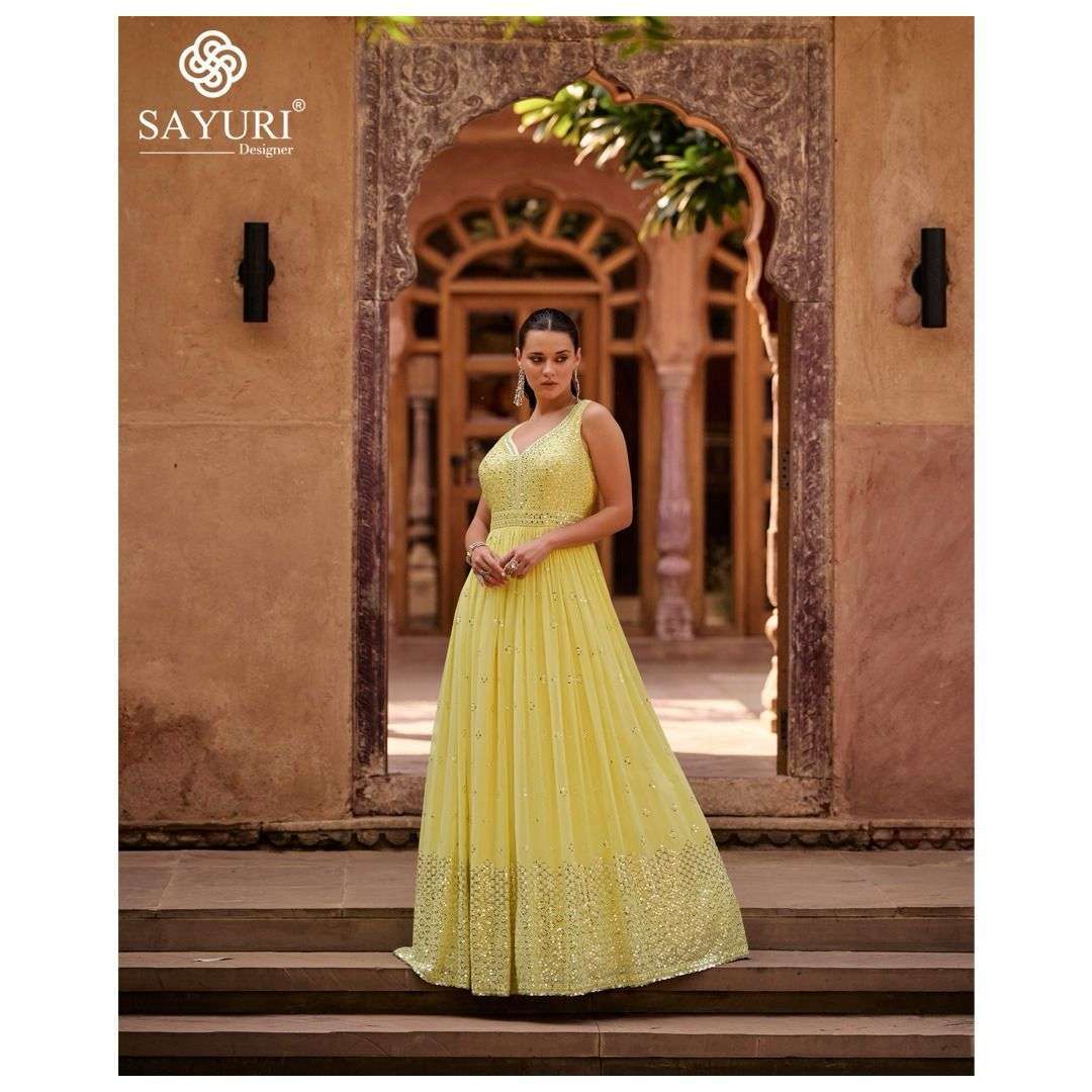 Sayuri Kavya Real Georgette Fancy Gown market in Ahmedabad