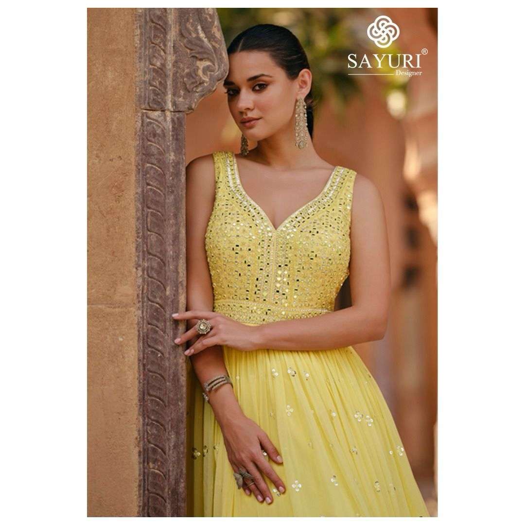 Sayuri Kavya Real Georgette Fancy Gown market in Ahmedabad