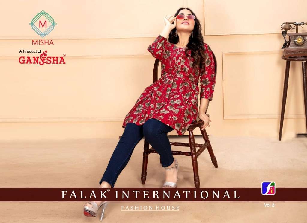 Ganesha Misha Vol-2 – Short Tops Kurti wholesale market