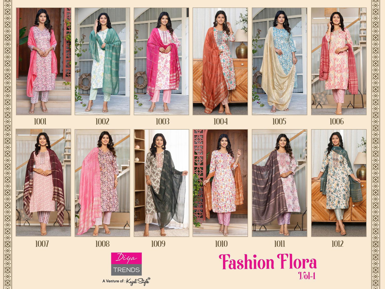 DIYA TRENDS FASHION FLORA VOL.1 BRANDED KURTI MANUFACTURE IN SURAT