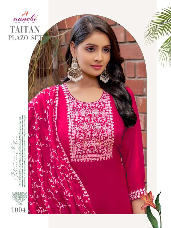 AANCHI TAITAN KURTI  PLAZO WITH DUPATTA SET CATALOGUE ONLINE WHOLESALE 