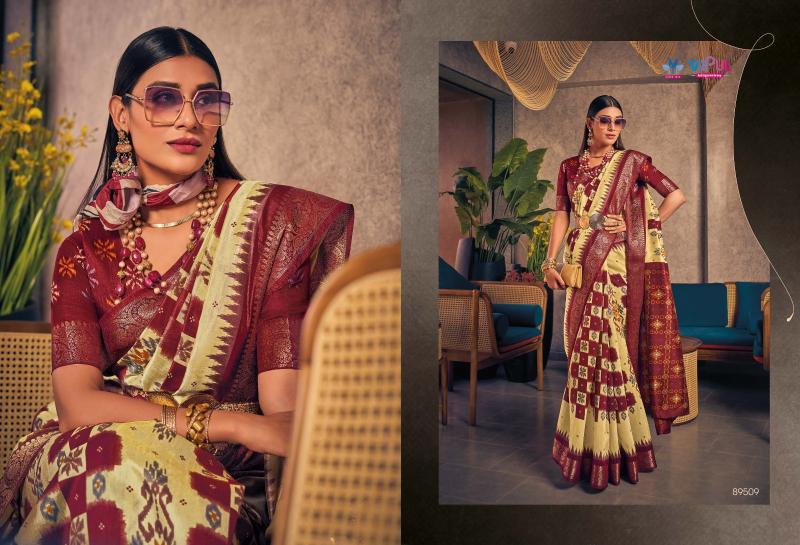Vipul venus silk two tone silk woven border wholesale saree market in surat with price