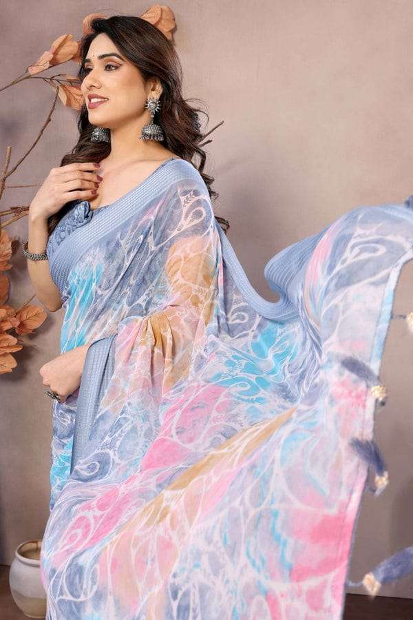 GC soft grorgette patta saree surat wholesale market