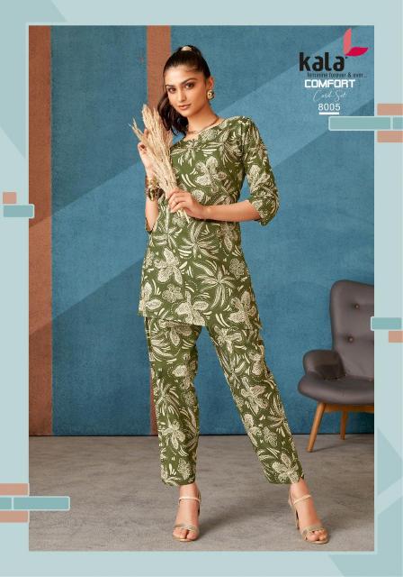 Kala comfort vol-3 cotton printed catalog modest co ord sets india
