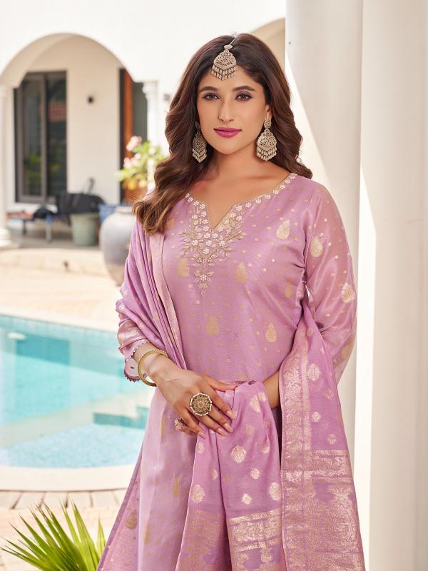 Aanchi antra shimmer jacquard 3 pcs wholesale market in surat for ladies clothes