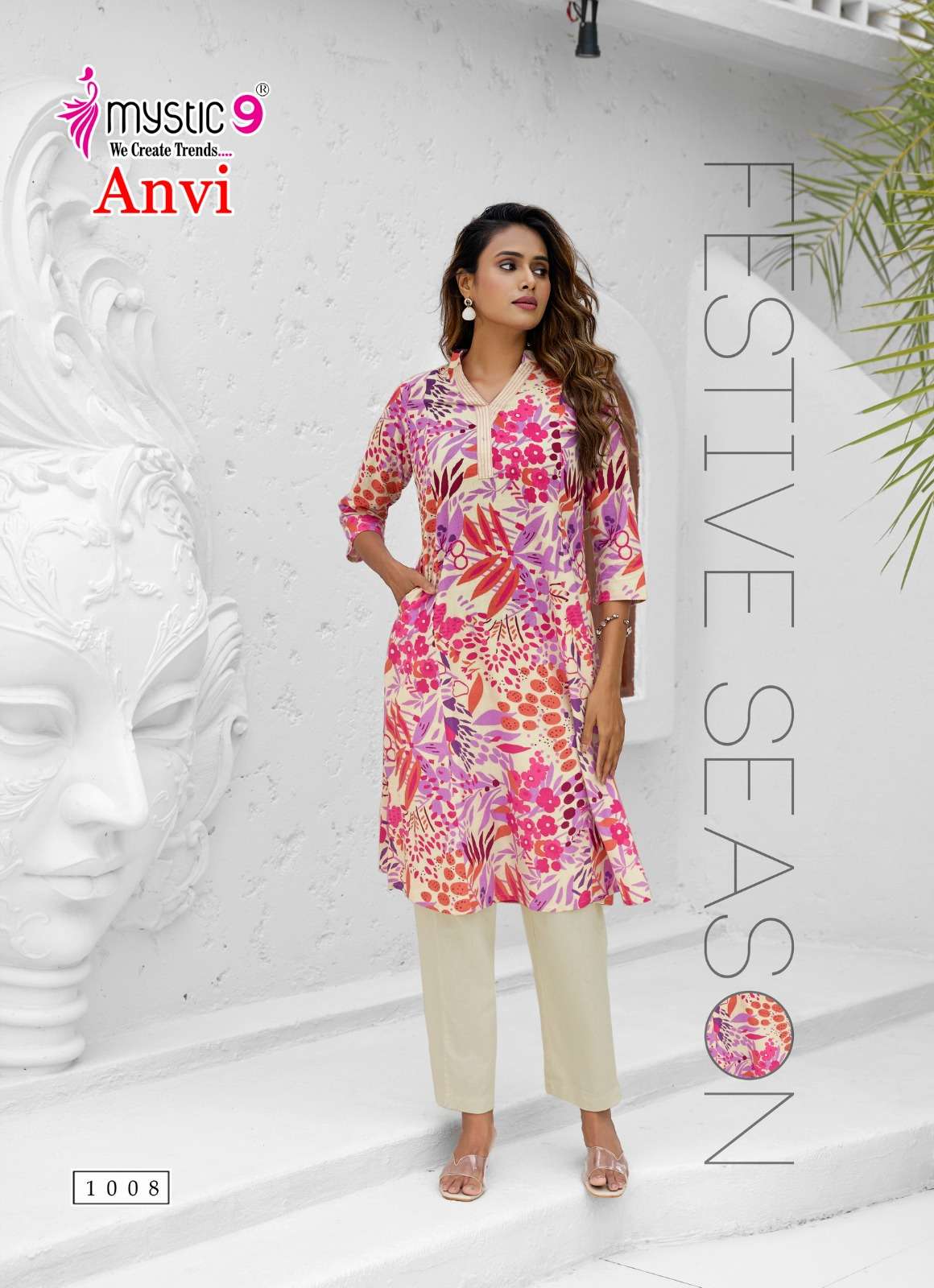 Mystic9 anvi vol 1 cotton flex print cord set wholesale market