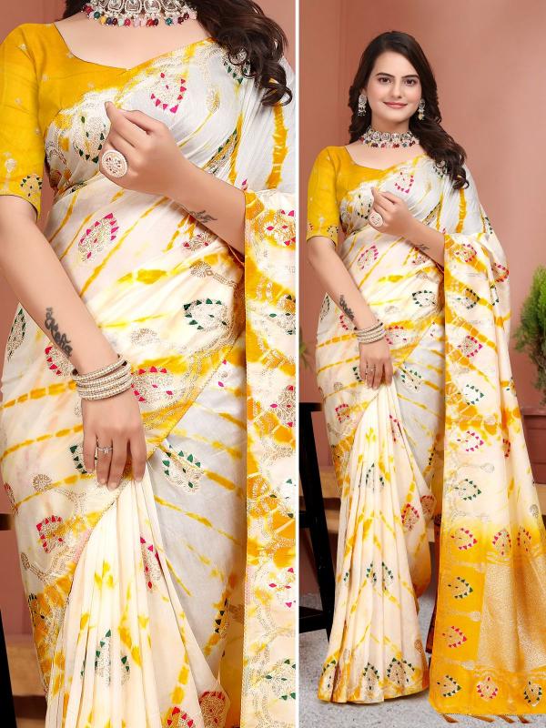 Akshara rajasthani rainbow shibhori wholesalers sarees market surat 