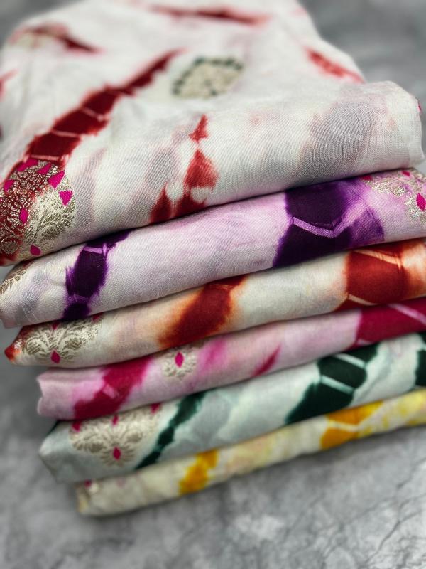 Akshara rajasthani rainbow shibhori wholesalers sarees market surat 