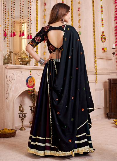 Multi Color Viscose Cotton Mirror Work Navratri Wear 206 Traditional lehenga choli exporter