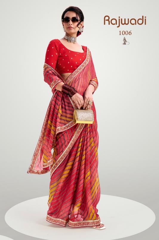 Shorya stavan rajwadi silk with jaipuri saree surat wholesale market 