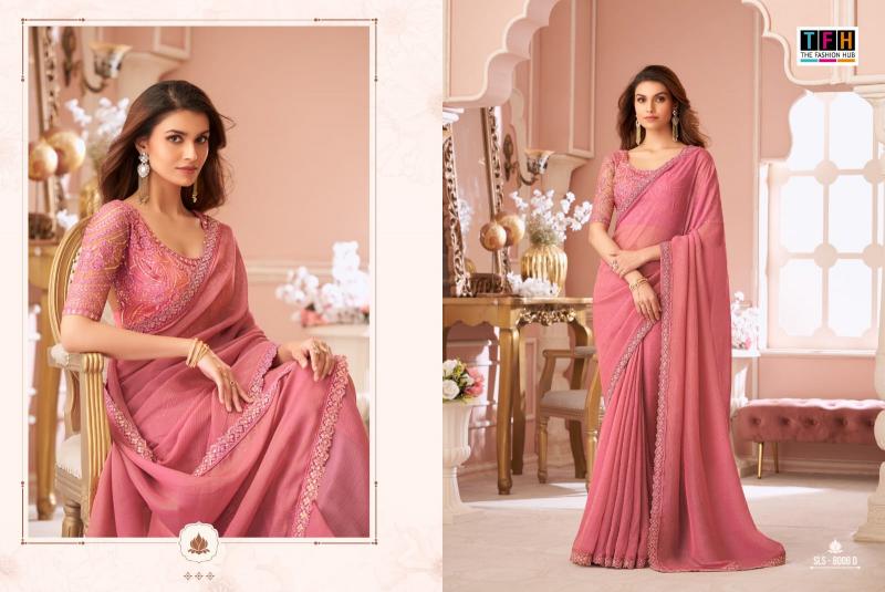 Shorya TFH salsa style d.no 8006 georgette saree wholesale cloth market in surat with price list 